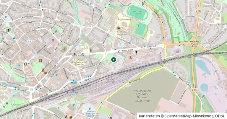 Kartenausschnitt: Lage des Amtsgericht Euskirchen in Euskirchen, Kölner Str. 40-42